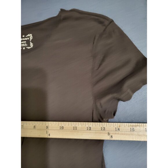 Old Navy Women's L Brown Short Sleeve Long Length T Shirt Y2k Skater Style - Picture 5 of 9
